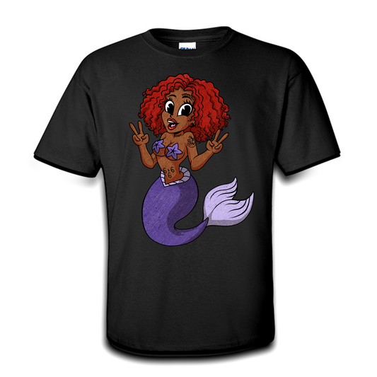 Emo Mermaid (Black) - T-Shirt